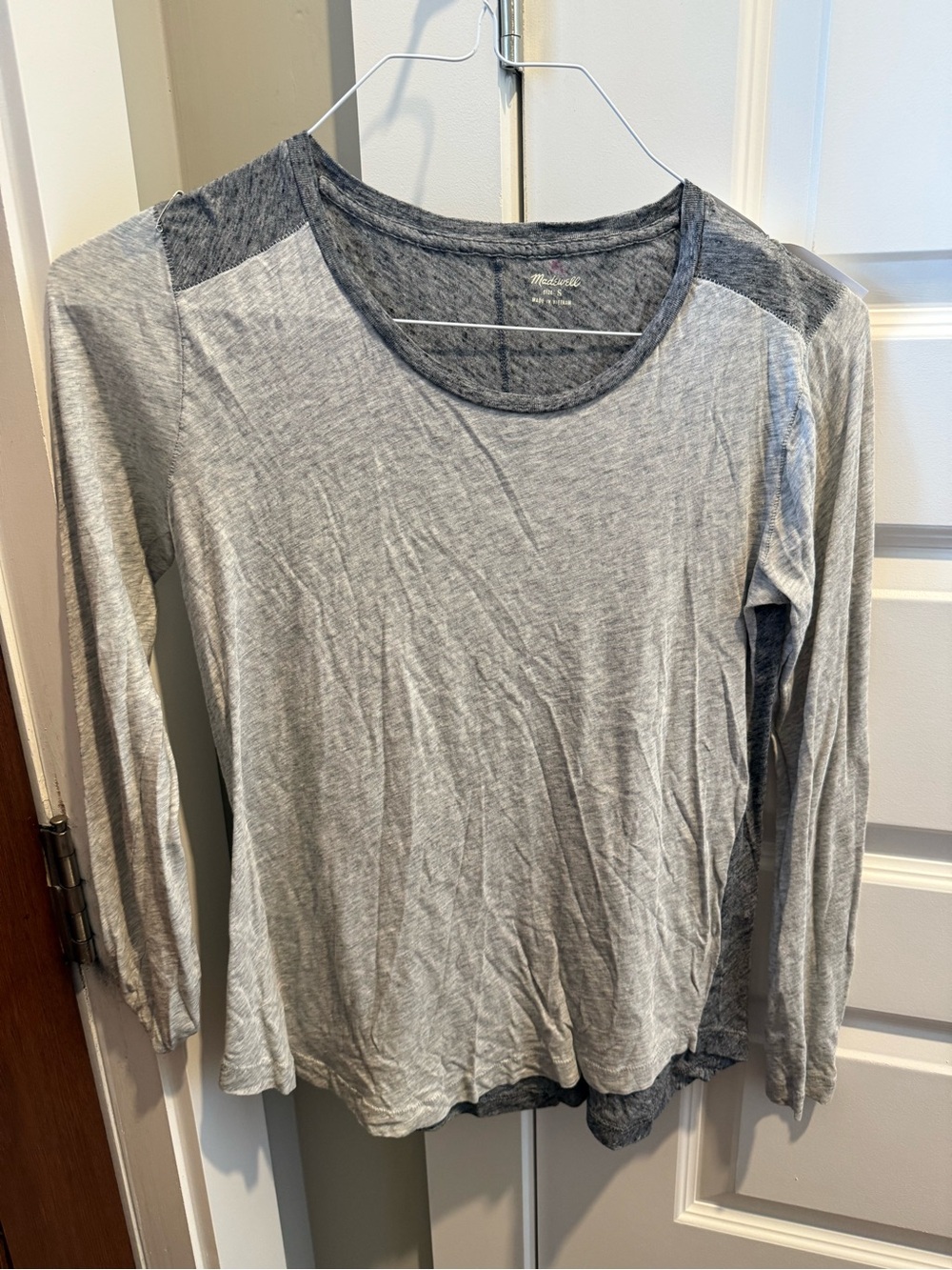 Madewell Two-Tone Gray Long-Sleeve Tee